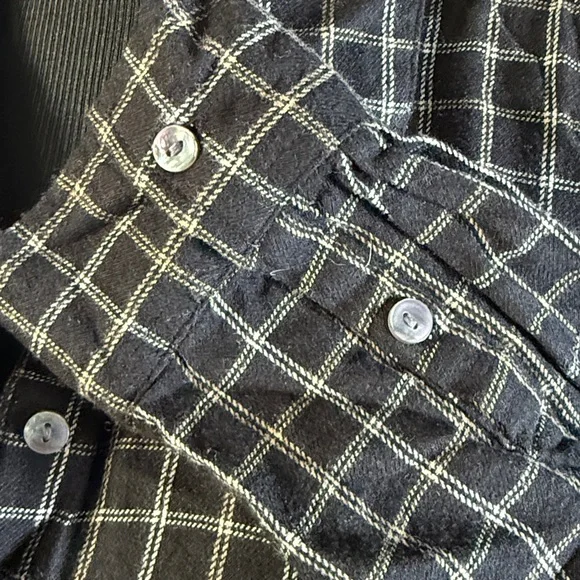 Time and Tru Black Plaid Flannel Shirt Dress Sz XL NWT - Picture 5 of 8